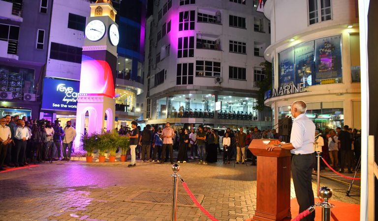 18 November 2023: President Dr. Mohamed Muizzu inaurugrates Malé clock tower - Photo: President's Office
