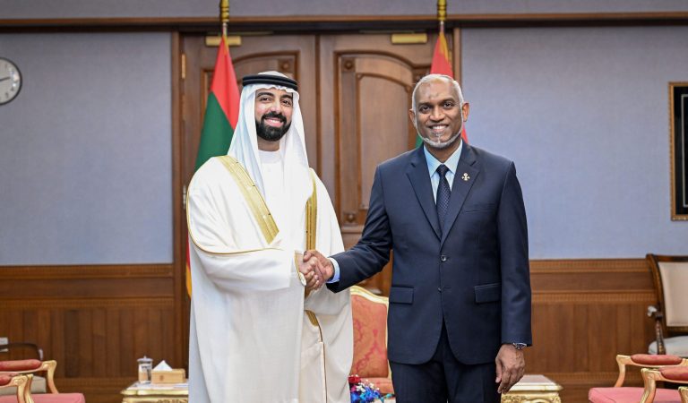His Royal Highness Prince Fahad Saud Alshalan of the Kingdom of Saudi Arabia Pays Courtesy Call on President Dr Muizzuon