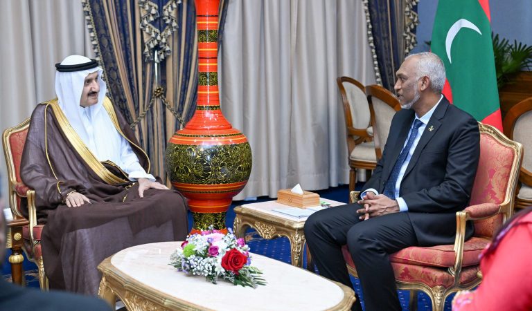 Kingdom of Saudi Arabia's Prince Dr Mansour Pays Courtesy Call on President Muizzu on Maldives Independence Day